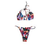 Women's Summer Geometric Pattern All-over Print Swimsuit Fashion Three-Piece Set - 图片 2