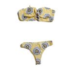 Women's Summer Swimsuit, Yellow and Blue Sunflower Pattern Two-Piece Swimsuit Bikini