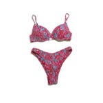 Women's Pink Floral Two-Piece Bikini Set