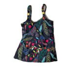 Women's Beach Swimsuit Two-Piece Set, Dark Blue Artistic Floral Starry Sky Bikini