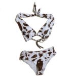 Women's swimwear, surfing, bikini, swimming, swimwear, two-piece, feather pattern tank swimsuit