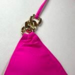 Women's Beach Pink Swimsuit Bikini Solid Color Two-Piece Set - 图片 4