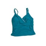 Peacock Blue Two-Piece High-Waisted Bikini Swim Trunks