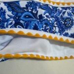 Women's Blue and White Pattern Two-Piece Beach Swimsuit Low-Rise Bikini - 图片 7
