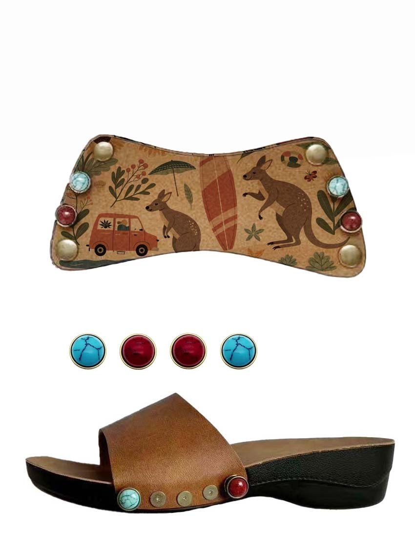 Footwear set with customizable upper patterns