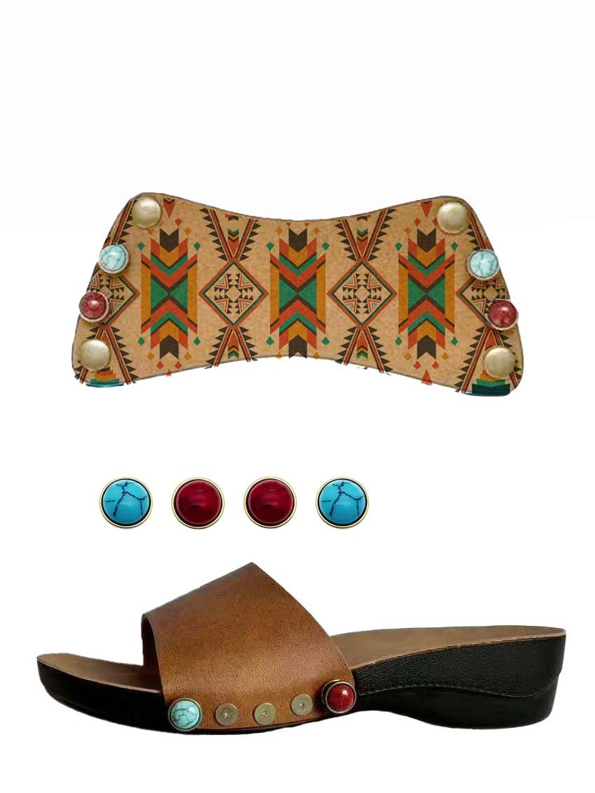 Festive New Year-Themed Footwear Set with Diamond-Check Pattern